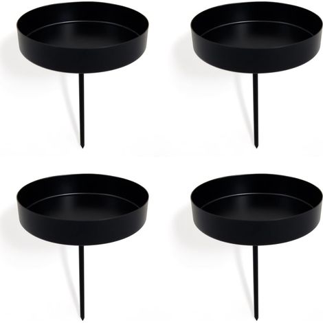 Lot de 4 bougeoirs couronne de l'Avent 8 cm Noir