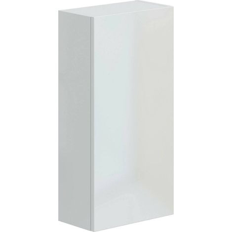 Dmora - Mobile pensile Berlino, Armadietto sospeso, Mobiletto a muro, Armadio ausiliario multifunzione, 30x16 h60 cm, Bianco lucido