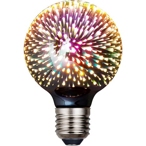 Ampoule Led Effet Feu D Artifice - E27 - 4 5 W - 3000 K - Blanc Chaud - Pour Lustres Cheminées Ventilateurs De Plafond - 1 Pièce (1/5)