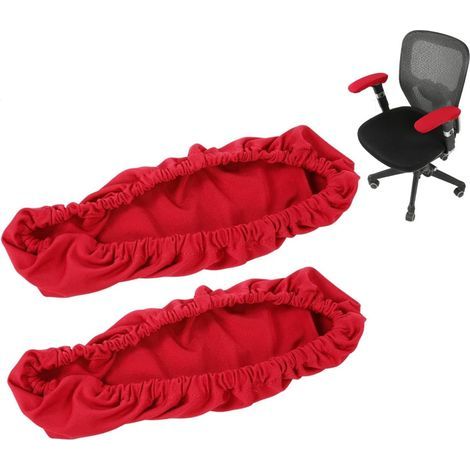 Housse Chaise Bureau,Housse Amovible Accoudoirs De Chaise Bureaus, Coussinets d'accoudoir ergonomiques pour Chaise de Bureau Protecteur Élastique pour Confort de Coude Housses(Vin Rouge) (1/5)