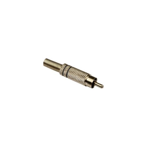 S-IMPULS Connecteur RCA, métal, noir, avec protection anti-pliure