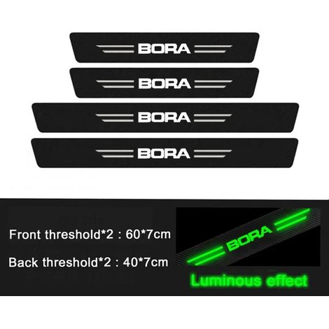 (4 pièces) Film de protection de seuil de porte avant phosphorescent pour Volkswagen VW BORA,protection anti-rayures,bandes de pare-chocs (1/3)