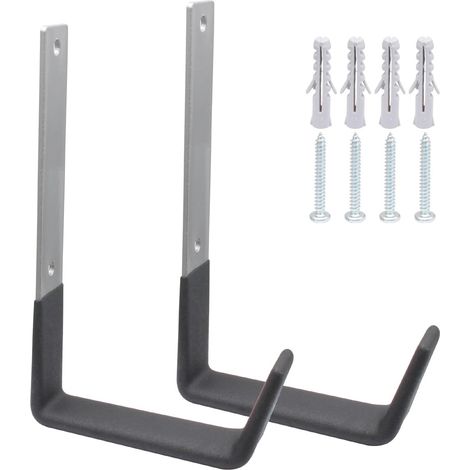 2 pezzi - 1912,52,5 cm - Adatto per parete o soffitto - Ganci portaoggetti - Sistema di sospensione per attrezzi da giardino - viti incluse - Ganci per attrezzi (1/5)