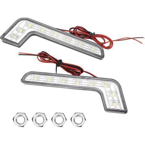 Feux de jour LED Super Lumineux 8 LEDs Étanche Universel DRL (1/5)