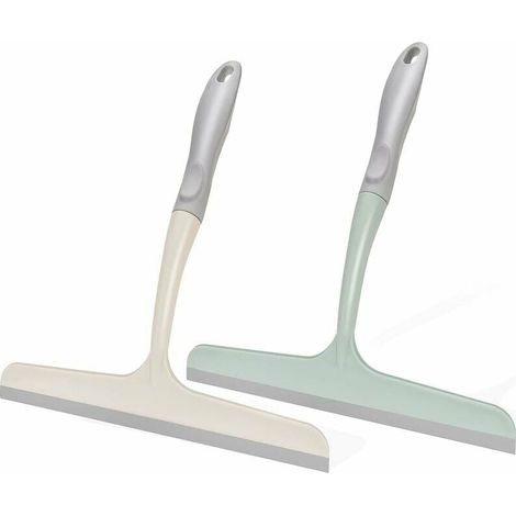 Raclette Pour Douche - 25 x 24,5 cm - PP+TPR - Pour Miroirs, Carrelages, Vitres et Parois de Douche - Lot de 2