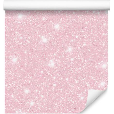 Papier peint rose poudré à paillettes, détail subtil pour salon et chambre 50x1000 cm (1/5)
