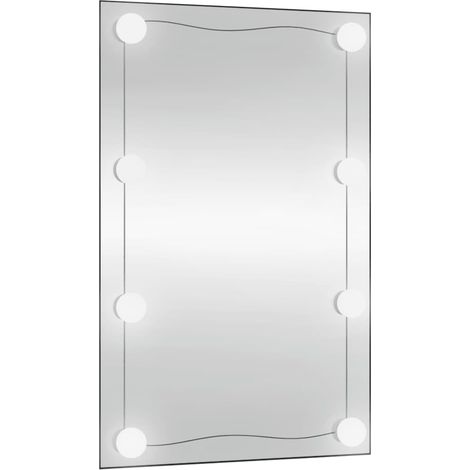 Miroir mural avec lampes LED Miroir à LED mural décoratif pour Maison 50x80 cm verre rectangulaire -86243 (1/5)