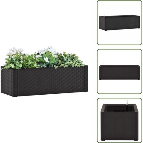 Garten-Hochbeet Selbstbewässerungssystem Anthrazit 100x43x33 cm - Gartengefäß - Hochbeet - Blumenerde - Polypropylen - Anthrazit (1/5)