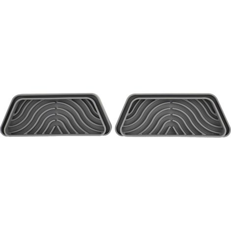 Lot de 2 bacs récupérateurs d'eau trapézoïdaux en silicone pour réfrigérateur GE et Samsung, gris (1/5)