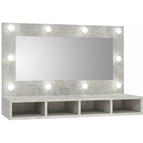 Spiegelschrank mit LED Betongrau 90x31,5x62 cm vidaXL (1/5)