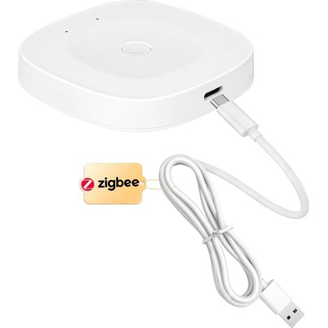 Tuya ZigBee Passerelle Intelligente Sans Fil, Hub Intelligent Sans Fil pour Maison Connectée, Contrôle Vocal via, Compatible avec, Smart Life (1/5)