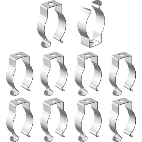 Pack of 10 Lamp-Clip Socket Sockets, Spring Steel Spring Clamps, Tube Mounting Tab, 35-40 mm, Suitable for Lamp Tubes and Fluorescent Lamps (1/5)