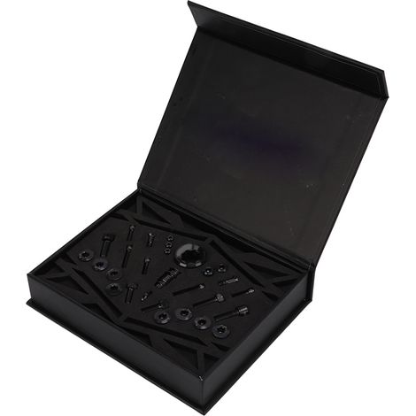 Kit de vis de potence RISK M7000/M8000 en alliage de titane pour VTT, compatible avec freins à disque hydrauliques et dérailleurs (noir). (1/5)
