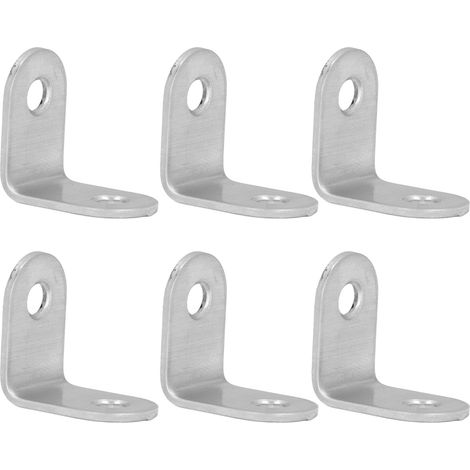 Kit de 20 équerres de fixation d'angle en acier inoxydable avec vis pour étagères et meubles (1/5)