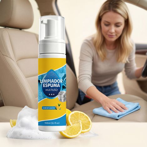 Autoreiniger für Autositze, Mehrzweckreinigung, wasserlos, Zitronenduft, milde Formel – 150 ml -- BIEMMEDUE (1/5)