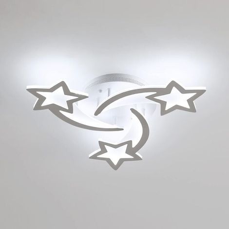 30W LED Ceiling Light, Modern Star-Shaped Ceiling Lamp for Bedroom and Children's Room, 6000K Cool White Light