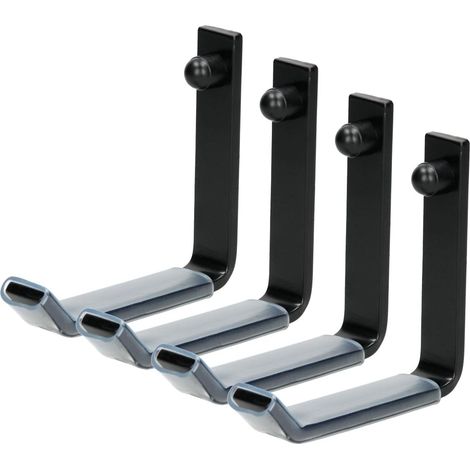 Lot de 4 supports muraux en acier anti-corrosion pour pneus 105 x 105 mm Matériel de montage inclus (1/5)