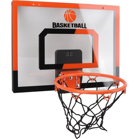 Panier de basket d'intérieur Mini panier avec tableau de score électronique transparent, sans perforation, jouet de sport pour enfants (1/5)