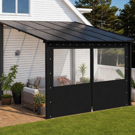 Bâche Pergola Transparente avec Fermeture Éclair - Bâche de Protection Extérieure Imperméable Renforcée avec Œillets, Rideaux d'Extérieur pour Terrasse Serre Poulailler Tonnelle (2.5 x 3.6m) (1/5)