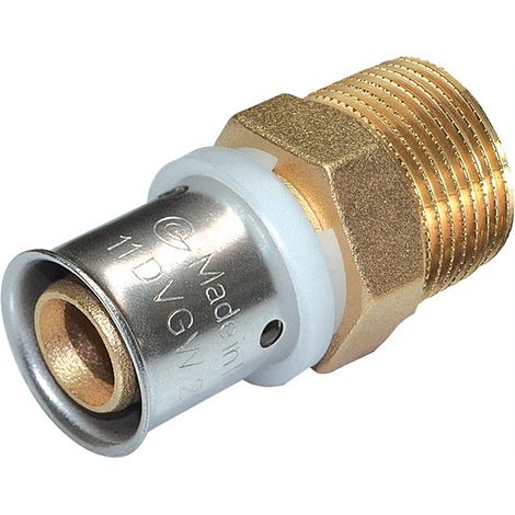 Raccordo diritto maschio diam.1/2x20 a pressare per multistrato (1/3)