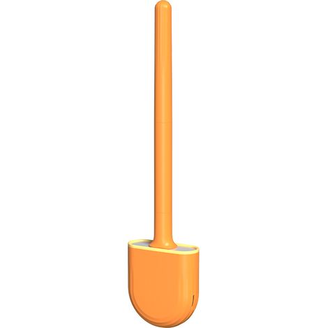 Brosse WC murale mini brosse de nettoyage de salle de bain avec manche amovible Orange Vitalité