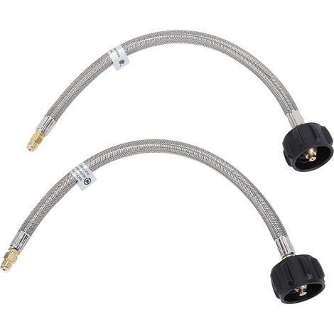 Connecteur de tuyau en queue de cochon pour camping-car, 15 pouces, 1/4 po, NPT, haute pression, régulateur de changement automatique à 2 étages, pour remorque de Van, 2 pièces (1/5)
