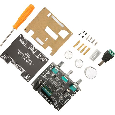Module amplificateur de puissance Bluetooth 5.1, carte d'amplification sonore HiFi 2.1 canaux avec réglage par bouton, alimentation CC 9-24 V (1/4)