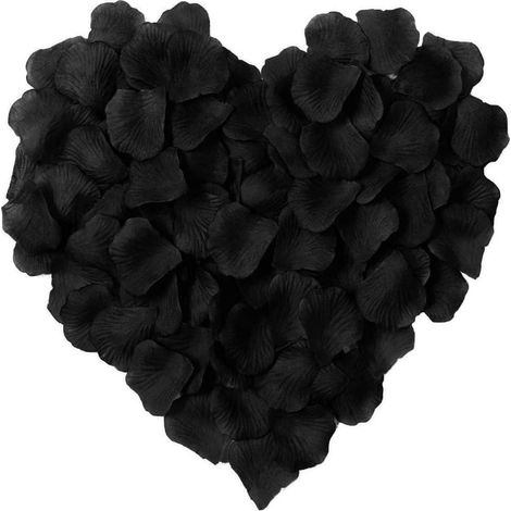 5000 schwarze Seidenrosenblätter, Hochzeitsdekoration, künstliche Blütenblätter für Partys, Valentinstag, Verlobungen, Veranstaltungen. (1/5)