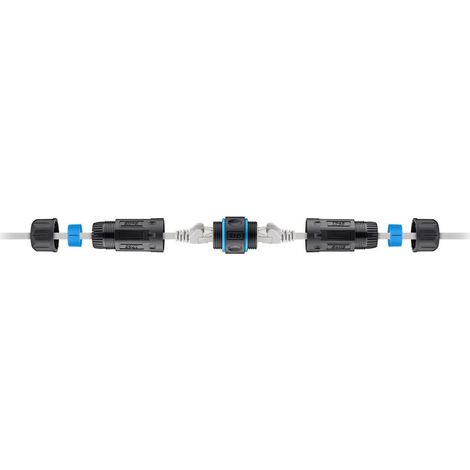 Acoplador de cable Lanview RJ45 IP68 CAT 6A, modelo 35333, LVN-IP68-STP-CAT6A-COUPLER