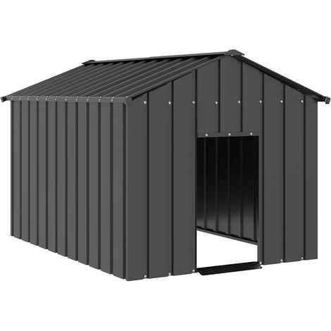 Dog House with Roof 113x153x101 cm Galvanised Steel vidaXL