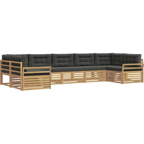 Outdoor Sofa Set 7 pcs White and Anthracite Solid Acacia Wood vidaXL (1/5)