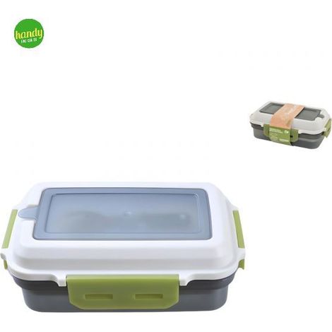 Porta pranzo Ecoplast Superlock rettangolare con posate 1200 ml (1/5)