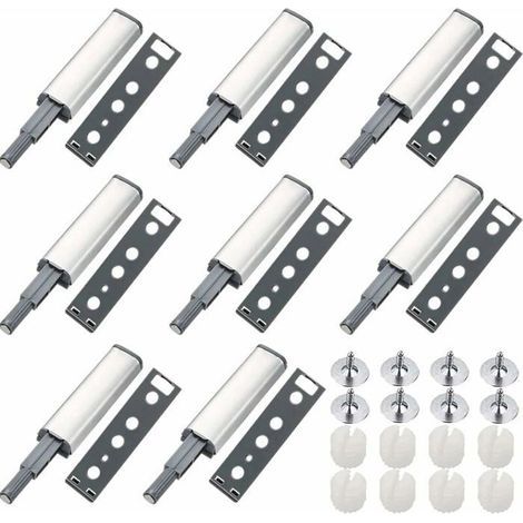 8-Piece Magnetic Push-to-Open Cabinet Door Latch Set, Metal Push-to-Open Latches, Magnetic Closes for Wardrobes (1/5)