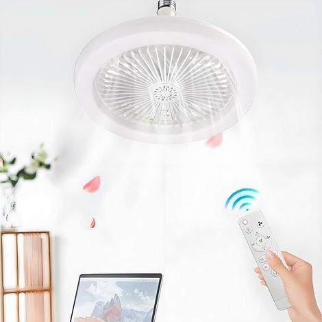 Ventilateur plafond silencieux LED 30W E27 - Télécommande dimmable - 3 vitesses - Classe A+++ - Velunor (1/5)