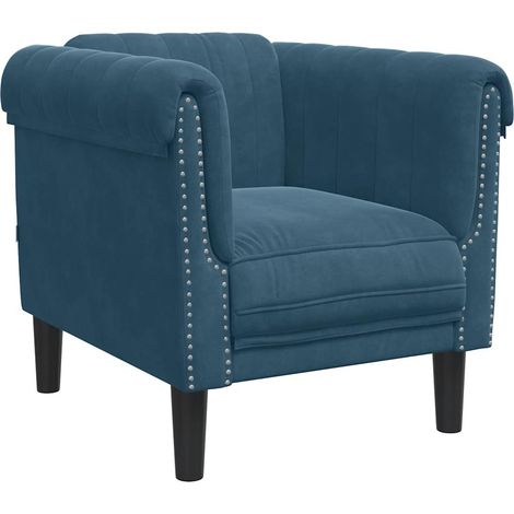 Fauteuil relax Fauteuil bleu velours (1/5)