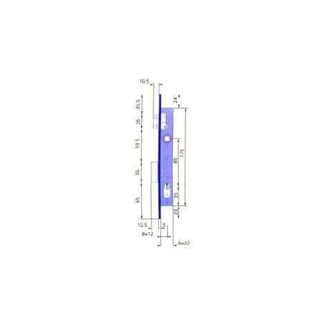 Eingelassener Schloss cvl Schiebestange umkehrbarer Riegel 22x12 mm