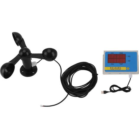 Anémomètre pour grue à tour, alarme de vitesse du vent, interface USB, anémomètre tripale, fonction de mémorisation en cas de coupure de courant, 220 V (1/5)