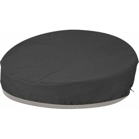 Housse Lit De Jardin Rond Housse De Protection Canapé Lit Rond Coupe-Vent Résistant Aux UV 210D Oxford Bâche en Tissu pour Meubles De Jardin, Noir 190x89cm (1/5)