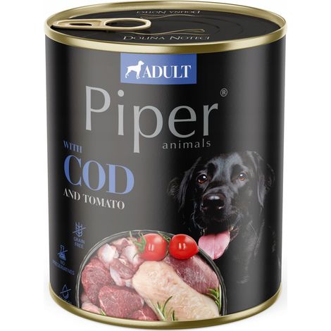 Comida húmeda para perros Piper Cod con tomate 800 g (1/4)