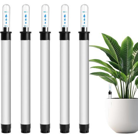 5PCS Indicateur d'eau Plante 22.8cm, Niveau Indicateur d'Arrosage Précis pour Plantes d’Intérieur, Testeur Hygromètre pour Plantes en Pot, Hydroponique, Jardinières, Serres (1/5)