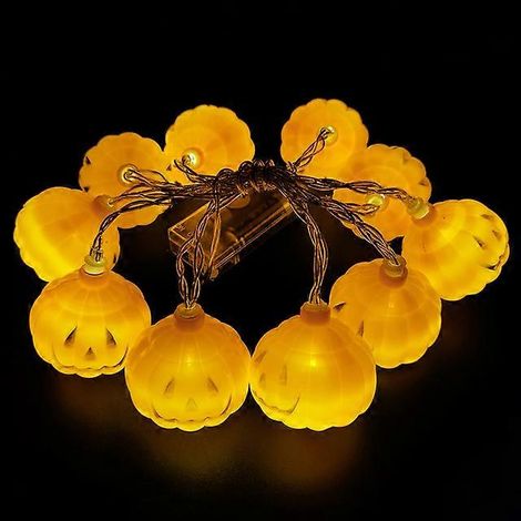 Guirlande lumineuse citrouille d'Halloween 1,5 m, 10 LED, décorations pour fête d'Halloween, intérieur et extérieur, lampe fantôme, ornement 2024Style17