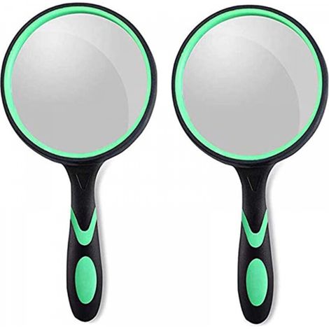 Lot de 2 loupes en verre grossissant 10 x 75 mm pour enfants en bas âge, avec poignée pour lecture, travail rapproché, insectes, science, observation passe-temps (1/5)