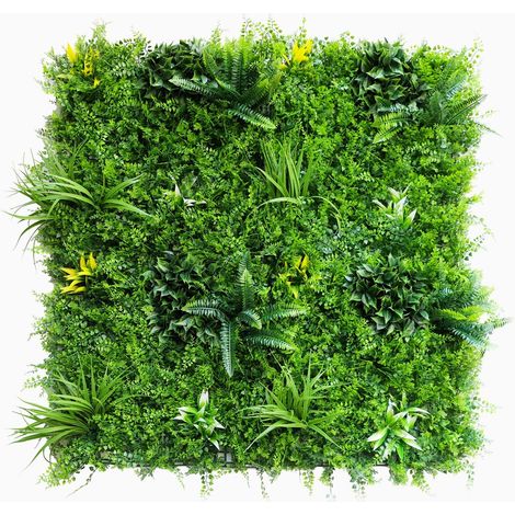 Agco – Mur végétal artificiel fougère dense 1 m² – Résistant aux intempéries – Brise vue naturel sans entretien – 1820 feuilles par m²