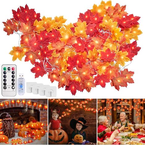 Guirlande d automne, 6M, Télécommande, Thanksgiving, Décoration, Guirlandes, lumineuses (1/5)