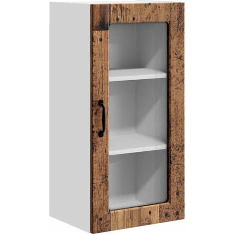 Maison Exclusive - Cabinet en verre mural LUCCA Bois ancien 40 x 31 x 80 cm (1/5)