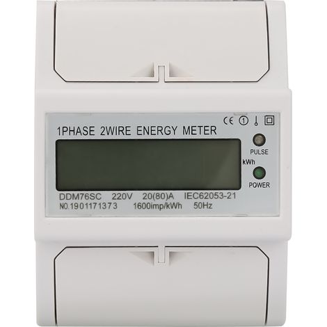 Compteur d'énergie monophasé 4 pôles avec écran LCD, montage sur rail DIN, DDM76SC 20-80 A-AquaForge (1/5)