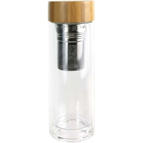 Bouteille de transport en verre double paroi avec infuseur à thé (1/4)
