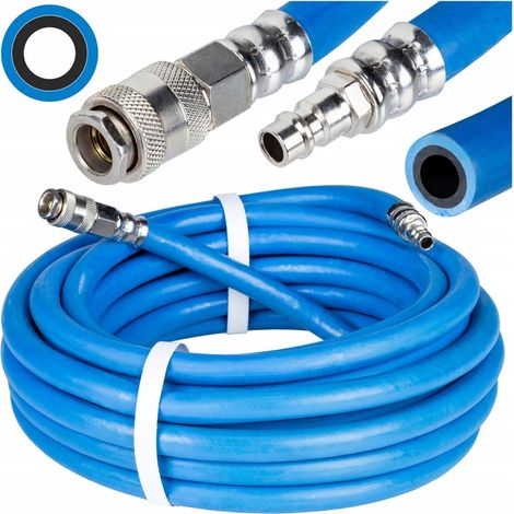 Manguera neumática de 10 m, doble capa de goma. Manguera para compresor de 10 m, resistente y duradera.