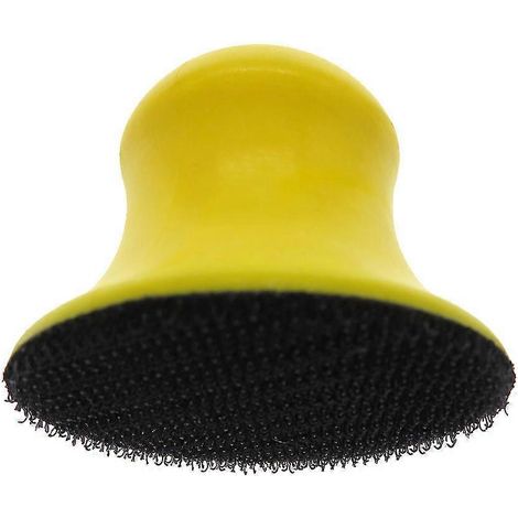 Blocs de ponçage ronds de 5 cm pour disques auto-agrippants de 5 cm, idéaux pour la restauration de meubles en bois et les loisirs créatifs (2 pièces, jaune). (1/5)