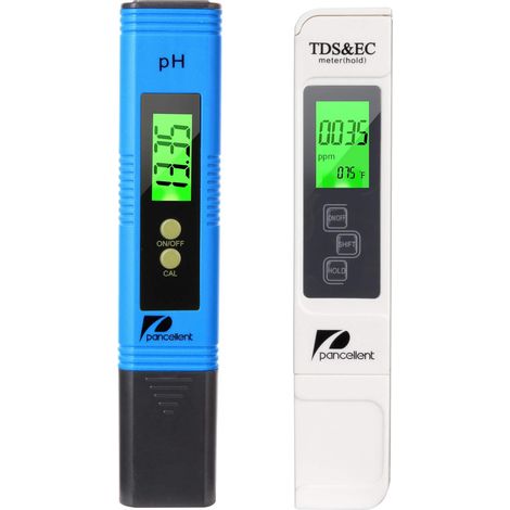 Mètre de Test de qualité de l'eau TDS PH EC Température 4 dans 1 Ensemble Testeur numérique avec Écran LCD Test pour Piscine, Aquarium (Bleu) (1/5)